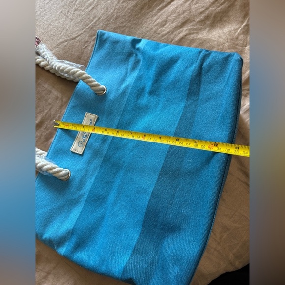 Porto Vino NWT insulated Canvas tote wine bag blue - Picture 4 of 5